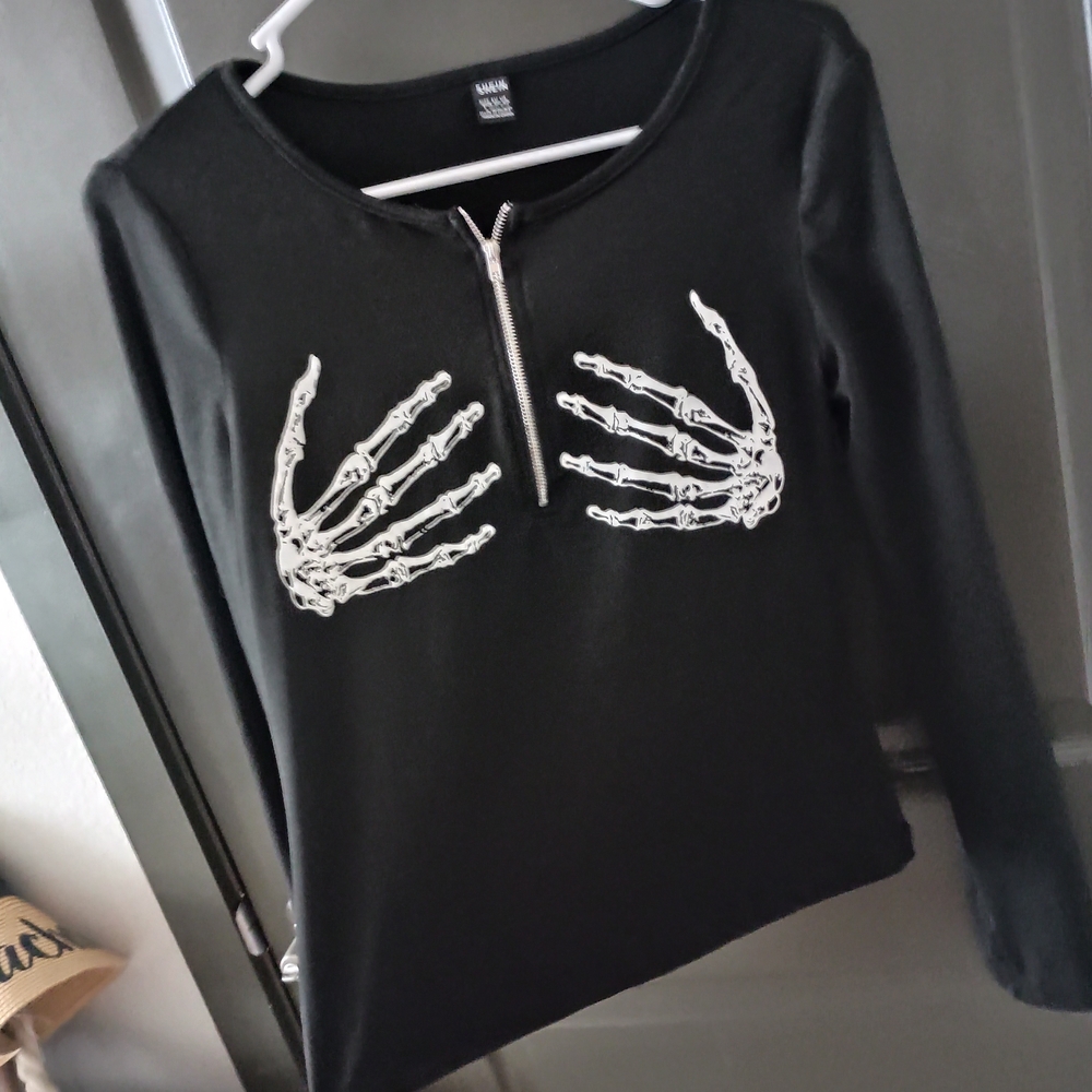Black Skeleton Hand Jacket
